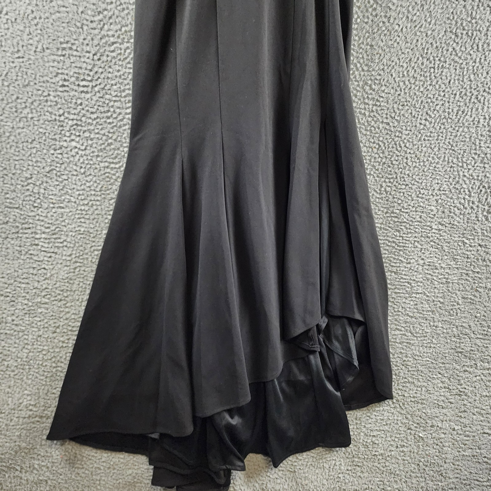 AQUA Embellished Neck Cutout Scuba Gown Women's 12 Black Scoop Neck Back Zip - Picture 6 of 14