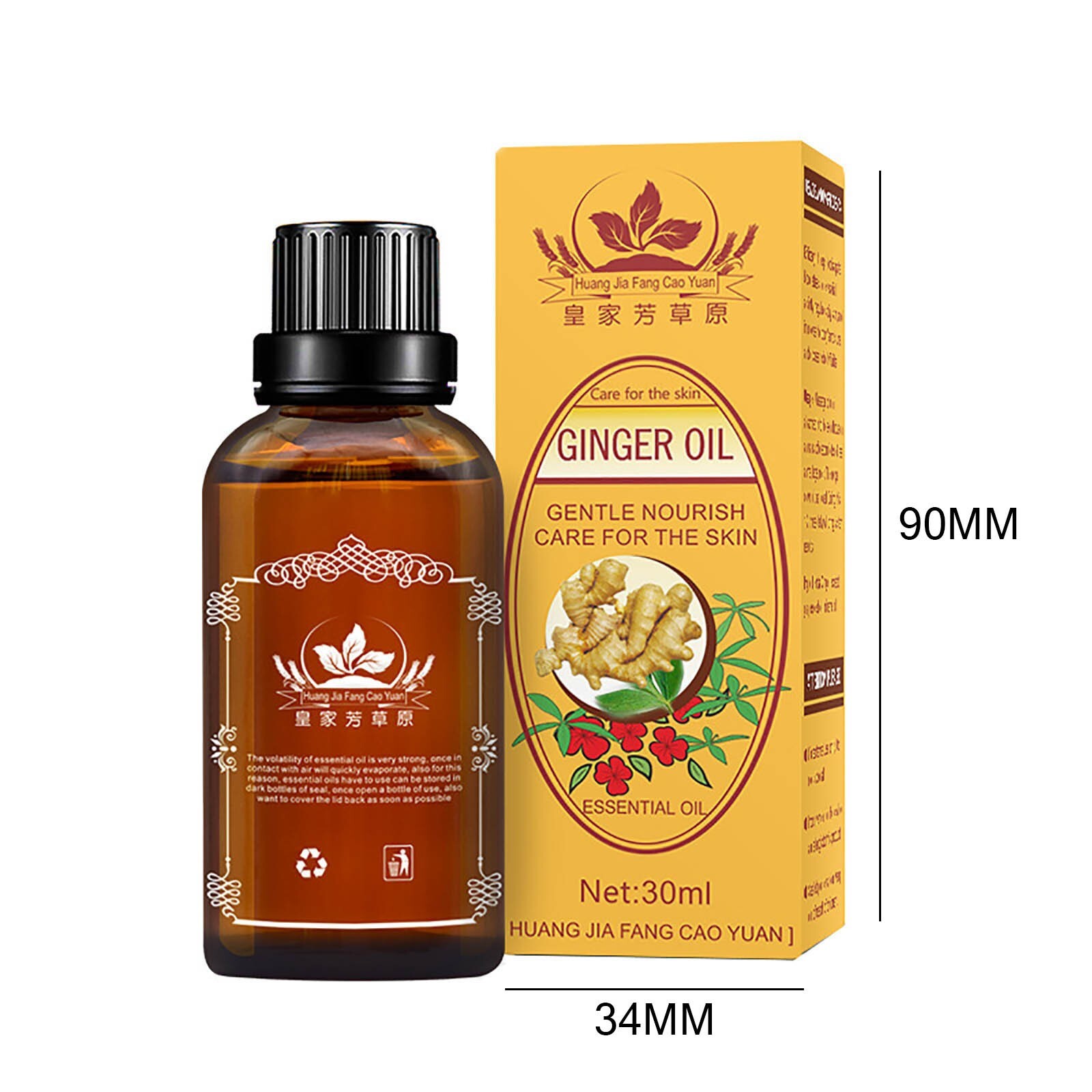 Belly Drainage Ginger Oil Natural Therapy Lymphatic Essential Massage Liquid US