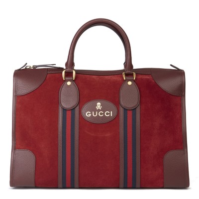 gucci red leather duffle bag