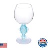 Supreme Housewares Fish Stem Wine Glasses, Blue Fish-Shaped Reusable Shatterproof Acrylic Glass for Red or White Wine, Poolside, Outdoors, Parties, 18 oz, Set of 2
