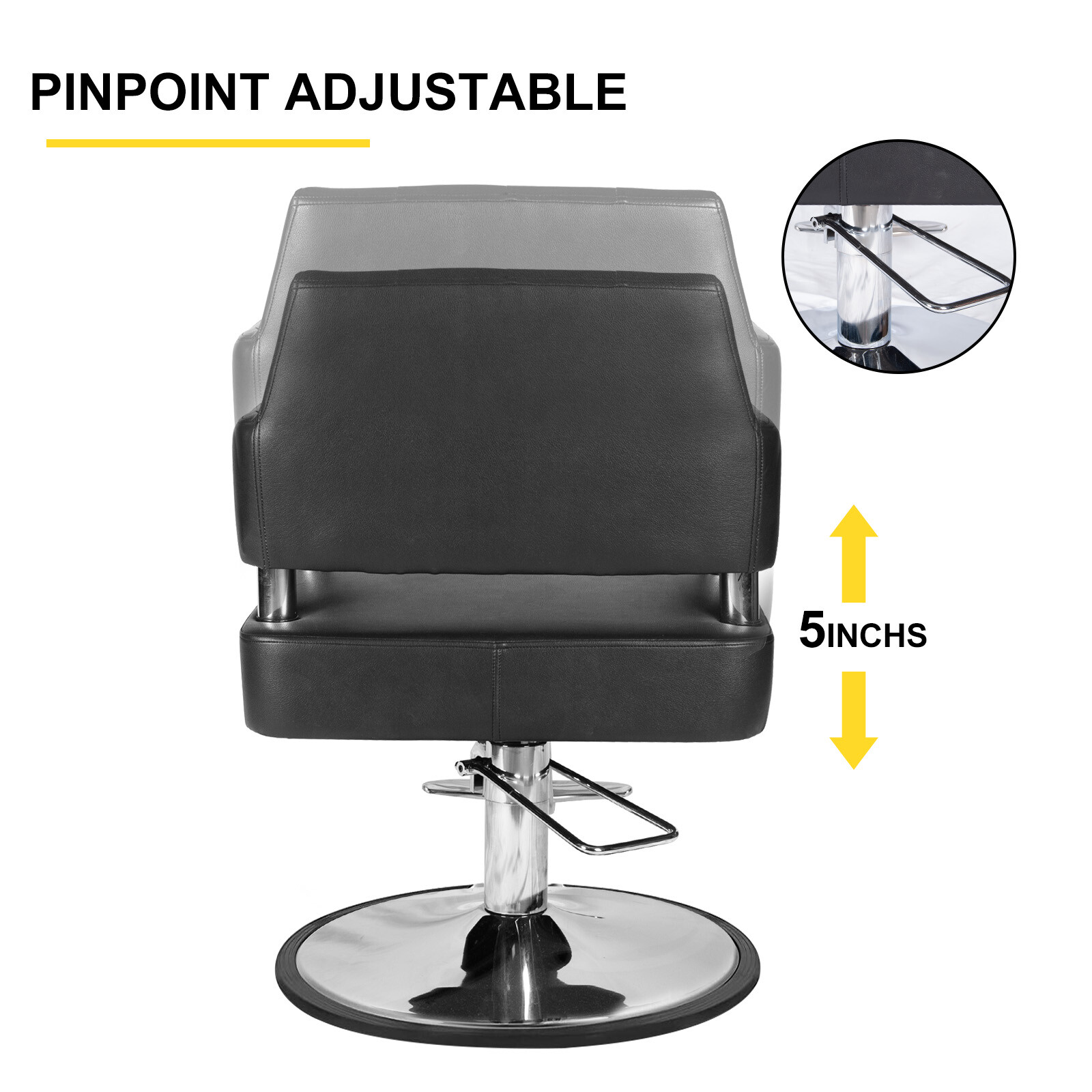 Barber Salon Chair Hair Stylist Hydraulic Pump Adjust Height 360 Swivel Chair