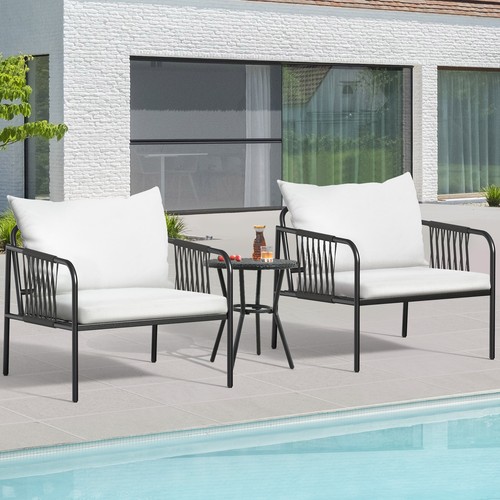 S Set Of 2 Outdoor Rattan Dining Chair With Cushion For Porch