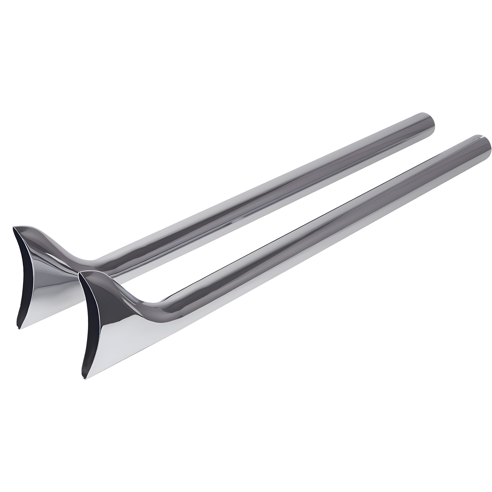 Universal 1.875'' Fishtail Muffler for Motorcycle Exhaust 1.75'' Header Pipes