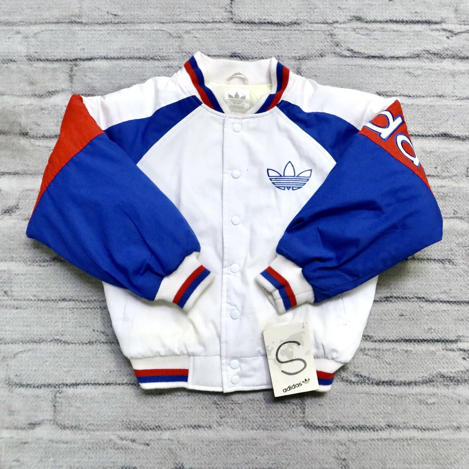 Vintage Deadstock 80s Adidas Trefoil Logo Bomber Jacket Youth Size S Vintage Deadstock 80s Adidas Trefoil Logo Bomber Jacket Youth Size S