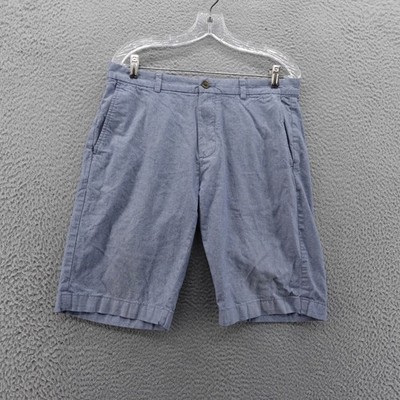 Brooks Brothers 346 Shorts 32 Blue Chambray Cotton Mens Summer Casual Pockets