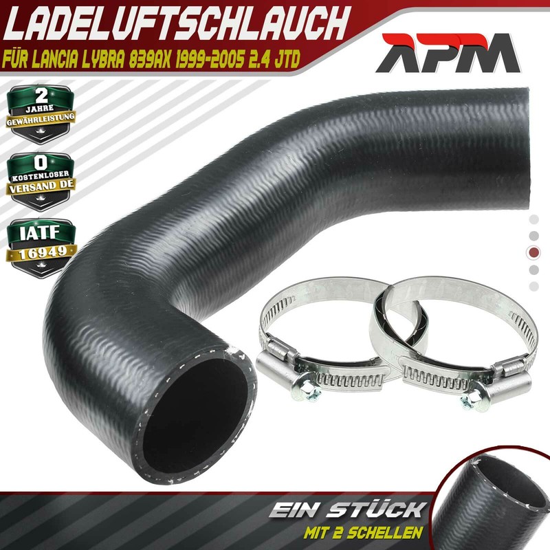 Rohr Turbo Schlauch Ladeluftschlauch FÃ¼R Lancia Lybra 839ax 1999-2005 2.4 Jtd