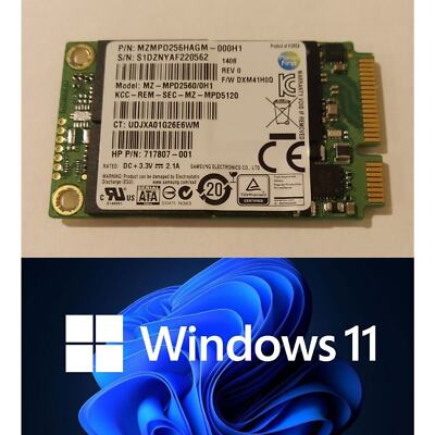 256GB mSATA SSD Solid State Drive with Windows 11 Pro UEFI [ACTIVATED]