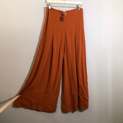Gok Wan x Tu Culottes Womens UK 10 Brown Wide Leg Trousers Lagenlook Summer