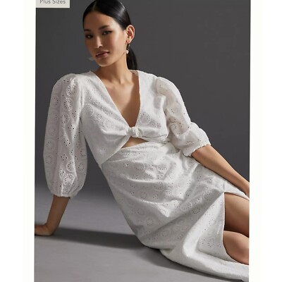 Anthropologie ×Hutch Eyelet Cutout Maxi Dress size 0 $198