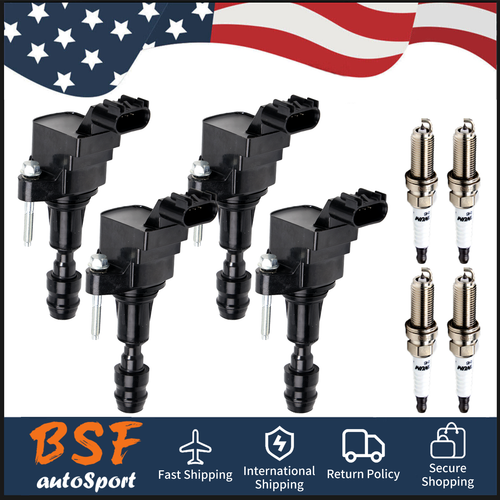 4X Ignition Coil & 4X Spark Plug For Chevy Equinox Buick GMC Terrain 2.4L UF491