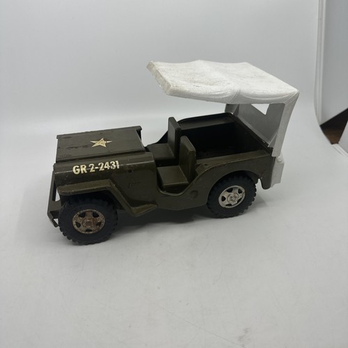 Vintage 1960's Tonka Toys Pressed Steel Military Army Jeep
