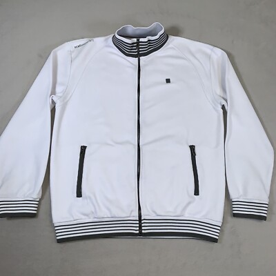 Ecko Untld Jacket Mens Large White Track Full Zip Hip Hop Rhino Logo Streetwear