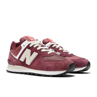 New Balance Unisex 574 V2 Heritage Brights Sneaker, Maroon/Grey, 11.5 US Men
