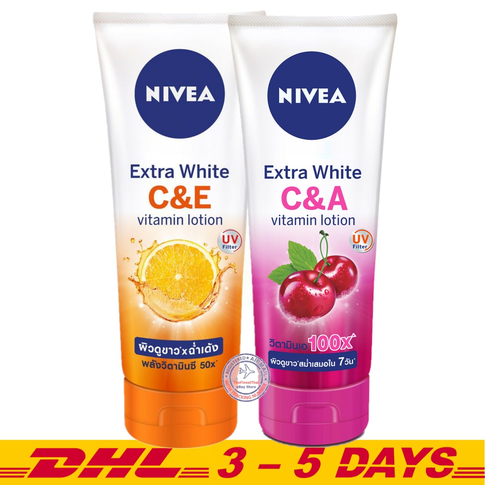 Pack 2 NIVEA extra white C&E+C&A vitamin lotion Body Care Skin