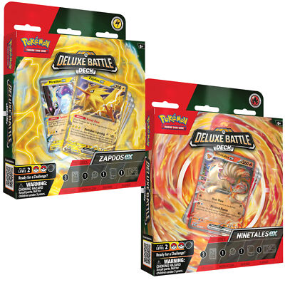 -Set of 2- Ninetails/Zapdos ex Deluxe Battle Decks Pokemon TCG