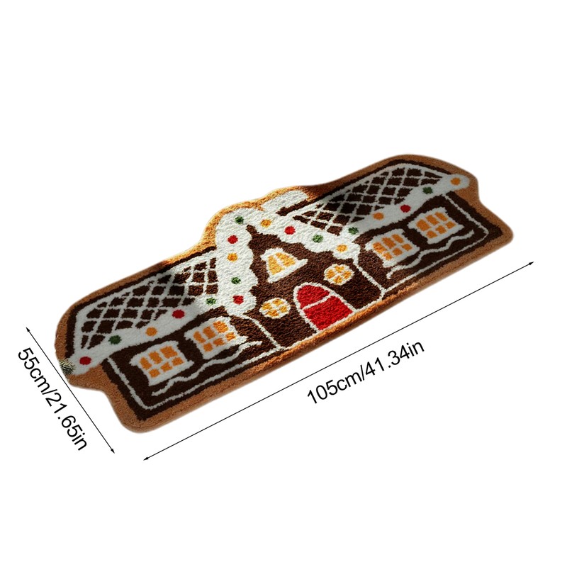 Gingerbread House Kitchen Mat Gingerbread Welcome Floor Mat Non-slip responsible