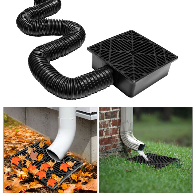 Catch Basin Gutter Drain Pipe Downspout Extension Kit, No Dig Low Profile