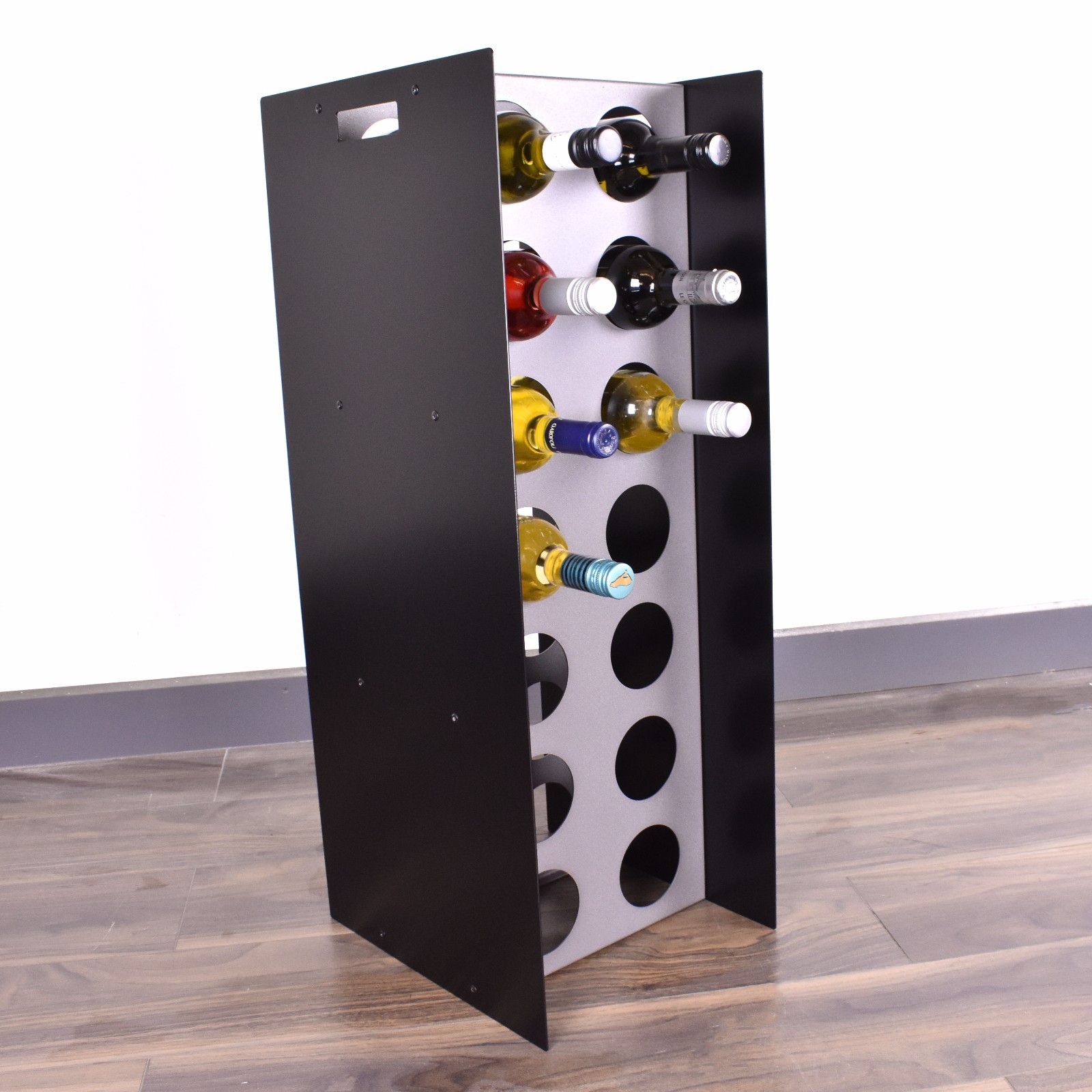 Floor Free Standing Wine Steel Rack 14 Bottle Holder Storage