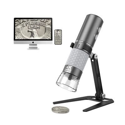 4K 3840x2160p WiFi Digital Microscope for iPhone Android Phone and Windows Ma...