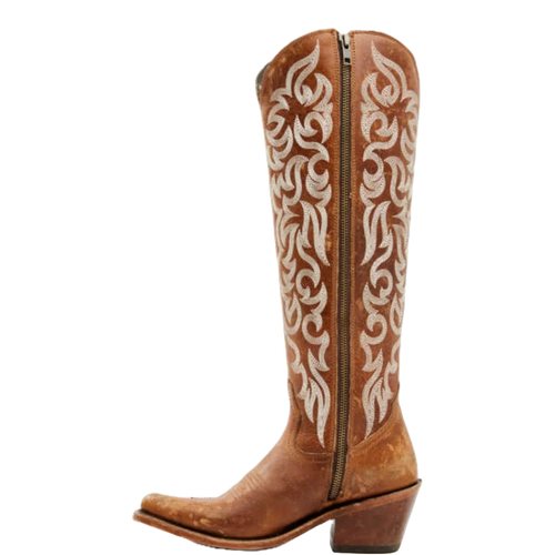 Pre-owned Liberty Black Ladies Embroidered Allie Mossil Tan Western Boots Lb-712988g In Brown