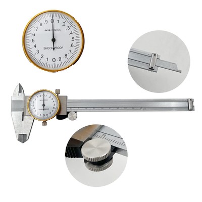 Dial Calipers 15 cm, 0.02 mm Accuracy Stainless Steel Vernier Caliper Imperia...