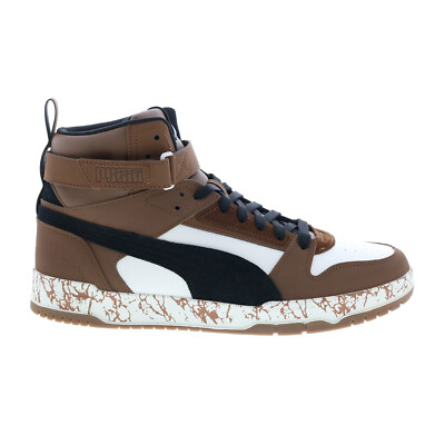 

Puma RBD Game Barista 38978501 Мужские коричневые кожаные кроссовки Lifestyle, Коричневый, Puma RBD Game Barista