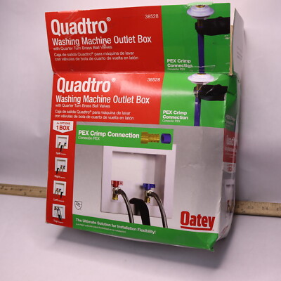 Oatey Washing Machine Outlet Box - Missing Hot and Cold Quarter Turn Ball Valve