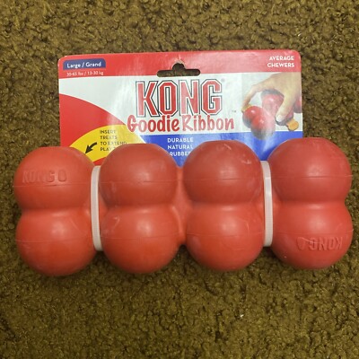 KONG Dog Toy Goodie Ribbon LARGE 30-65 Lbs Durable Natural Rubber INSERT TREATS
