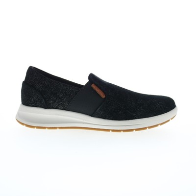 Revere Panama Womens Black Leather Slip On Lifestyle Sneakers Shoes