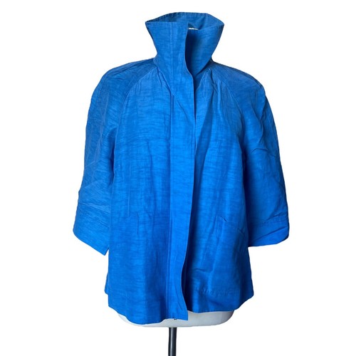LAFAYETTE 148 New York Jacket Women's 10 Blue Lagenlook Zip LAFAYETTE 148 New York Jacket Women's 10 Blue Lagenlook Zip