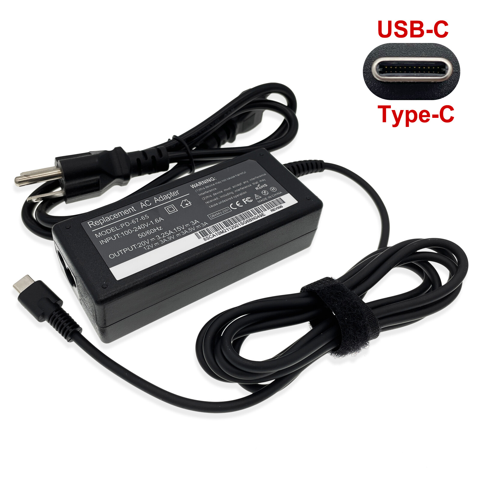 For Hp Elitebook X360 1030-g4 1040 G6 Usb-c Charger Power Cord