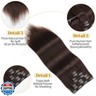 Mocona Clip in Hair Extensions Real Human Hair, Dark Brown – 16 Inch 7pcs 140g/Pack, Soft Hair Extensions Real Human Hair Clip ins Straight Suitable for all Hair Types (#2 16 Inch)