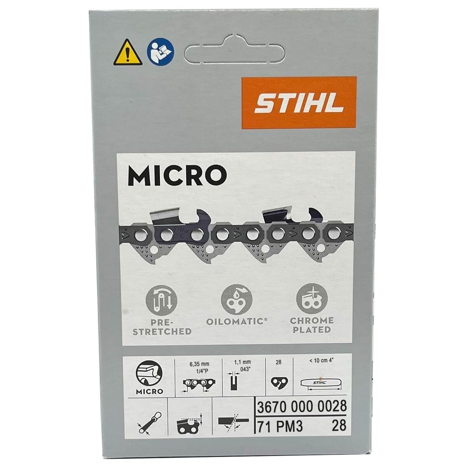 71PM3 28 links OEM STIHL chain 1.1 mm 1/4″ for GTA 26 10 cm 71PM3 28 links OEM STIHL chain 1.1 mm 1/4″ for GTA 26 10 cm