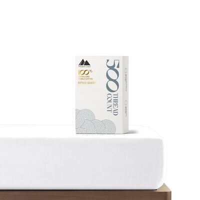 Mayfair Linen King Size Fitted Sheet Only - 100% Cotton 500 Thread Count Deep...