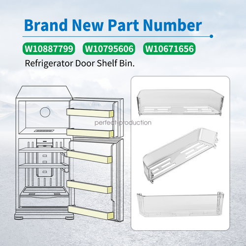 W10887799 Refrigerator Door Shelf Bin For Whirlpool KitchenAid JennAir W10887799