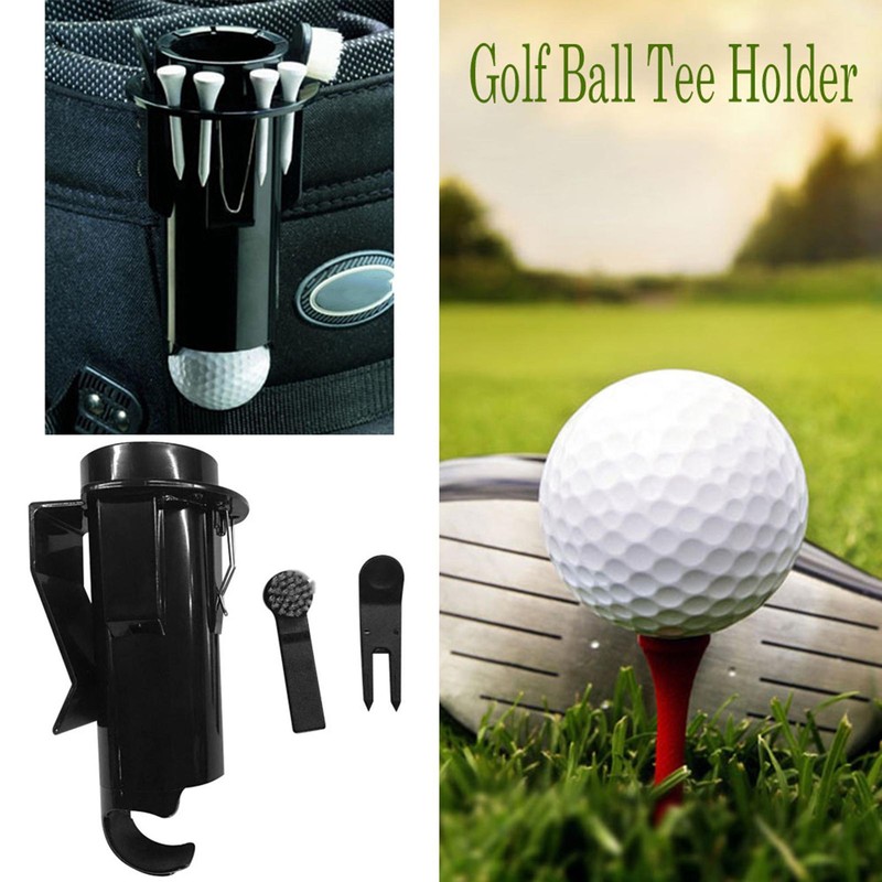 Holder Pro Clip With Nylon Brush Cleaning Tool Golf Storage Tee Holder