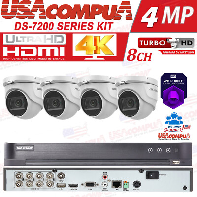 HIKVISION Security Camera System CCTV Kit 2MP  8CH Turbo HD DOME 1080P W/HDD