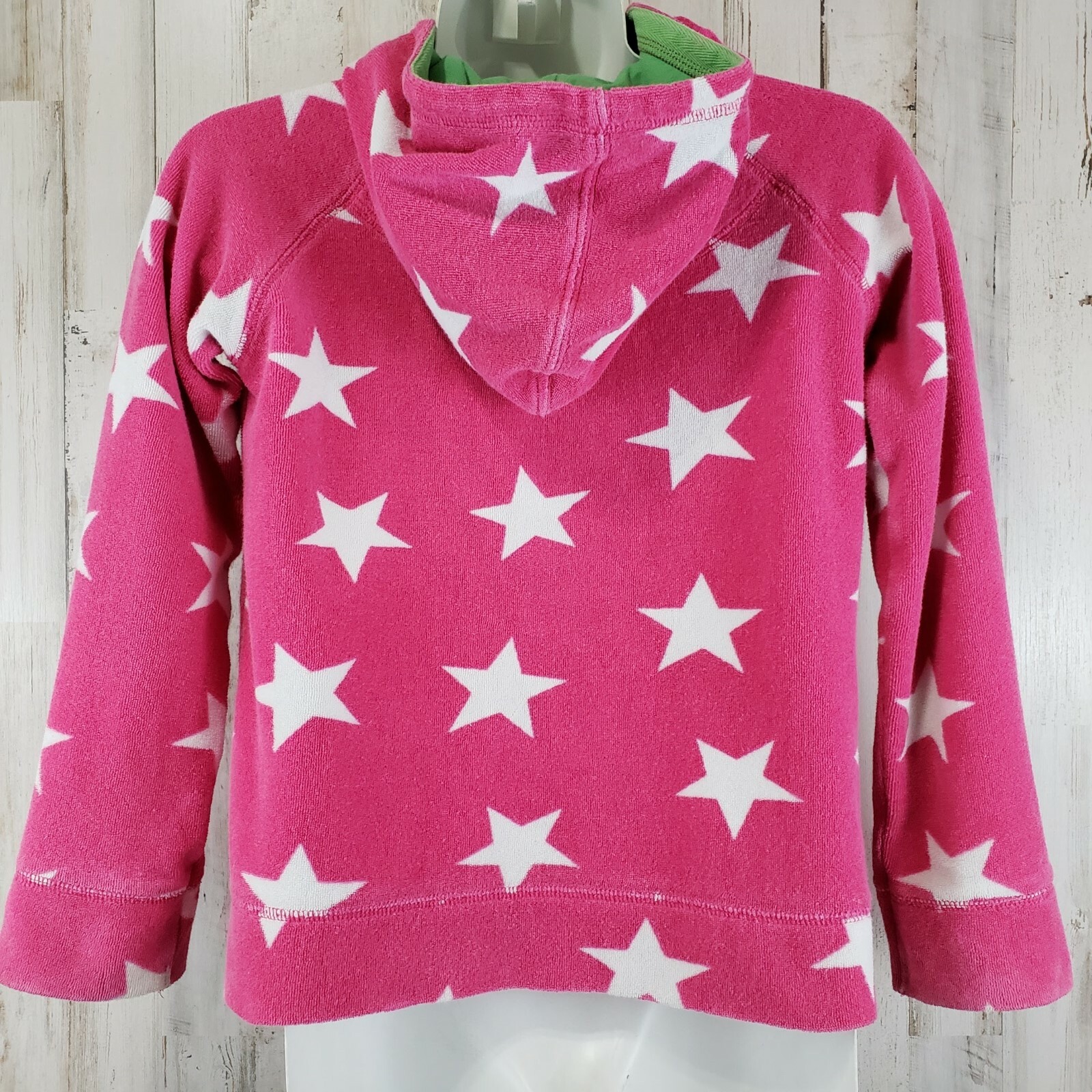 Mini Boden Girls Hoodie 9-10Y Pink Full Zip Terry Stars Toweling Sweatshirt TG4