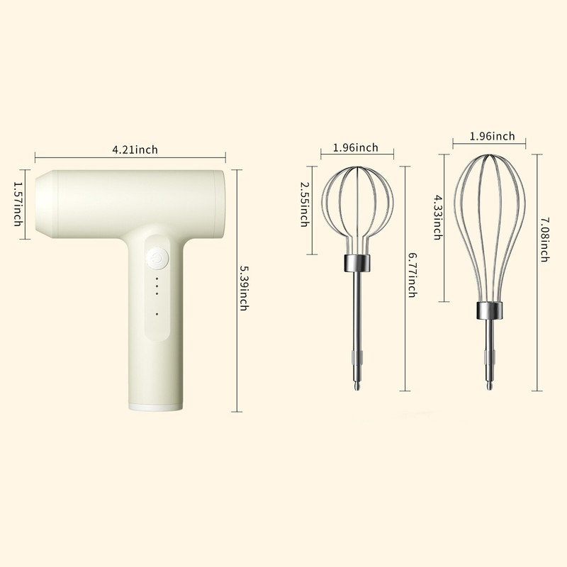 Electric Egg Beater with 2 Wire Beaters Portable Food Blender Whisk 3 Speeds Han