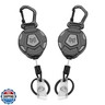 MNGARISTA 2-Pack Retractable Keychain, Heavy Duty Carabiner Badge Holder, Tactical ID Badge Reel Key Chain with 31.5” Steel Retractable Cord, 8.0 oz