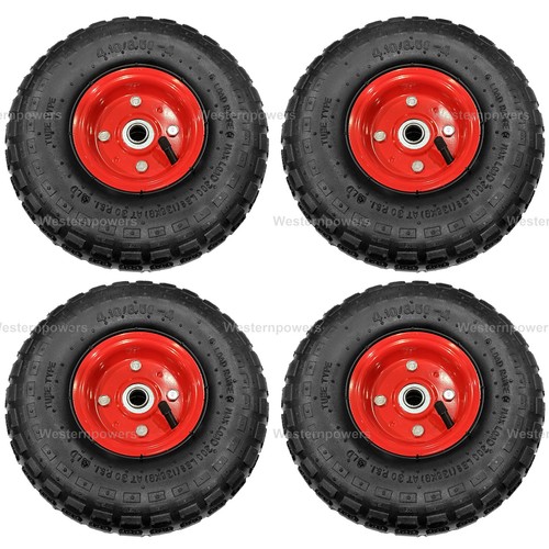 4 Pack 10 Inch Pneumatic Tire Wheels For Garden Carts Yard Dump Utility Wagon