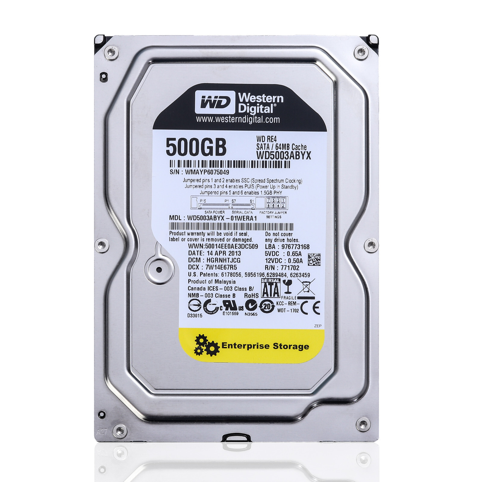 【未使用】 カーボンテーブルトップ ケースセット I51896 . WD / SATA 3.5インチ HDD / 500GB / WD5000AAKS 4個セット