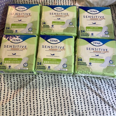 Tena Sensitive Extra Coverage Care Ultra Thin 24 Pads # 3 Set Of 6