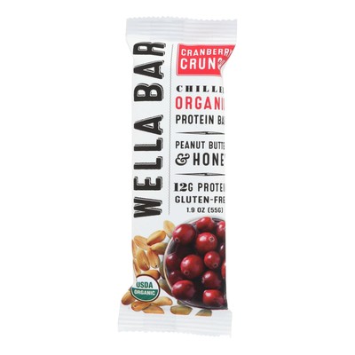 Wella Bar - Cranberry Crunch Chilled Organic Protein Bar  - Case Of 8 - 1.9 Oz