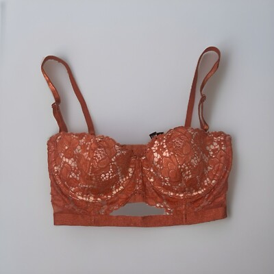 Victoria's Secret 32D Very Sexy Lace Dream Multiway Strapless Rust Boho Bra NWOT