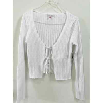 トップス theredthread S wire tie cardigan / white New Tie Front White Cardigan Sweater for Juniors (Long