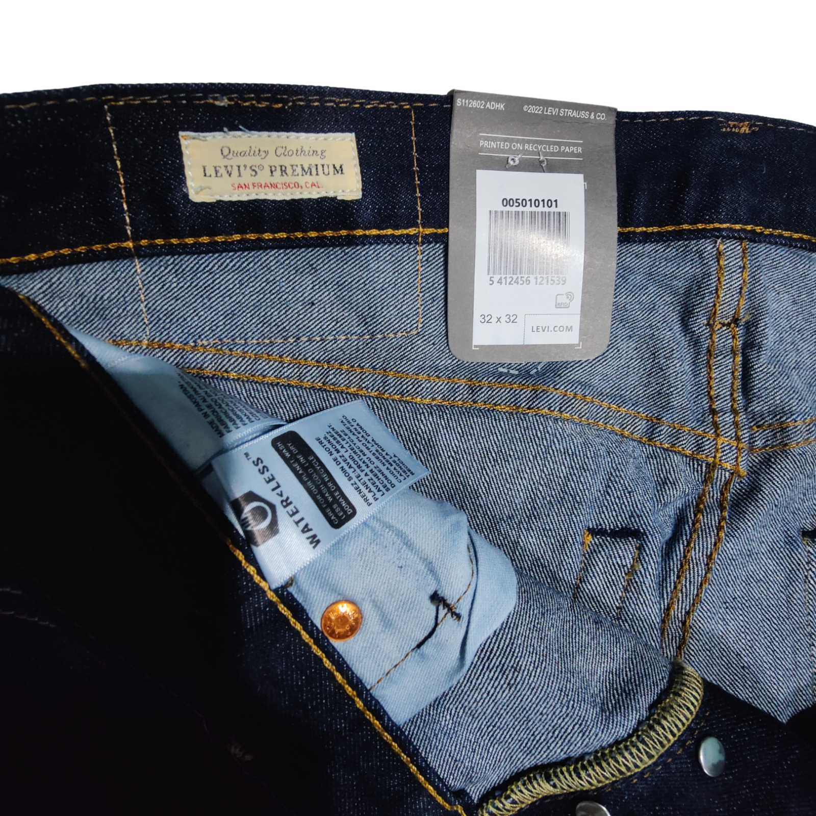 Levis 501 Original Fit Jeans Rinse Dark Blue Wash New With Tags