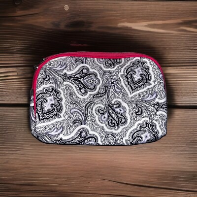 Ipsy Glam Bag Makeup Bag- Black & White Paisley - Cosmetic Bag NWOT