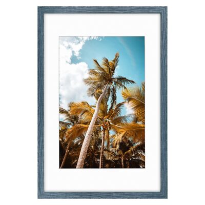 16x24 Blue Photo Picture Frame Fits 12x18 Glass Front Wall Tabletop Gallery