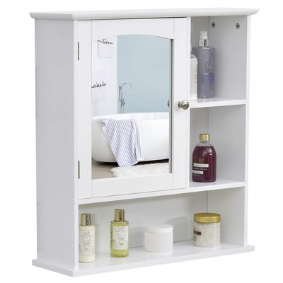 kleankin Bathroom Medicine Cabinet with Mirror, Wall-Mounted Bathroom Cabinet...